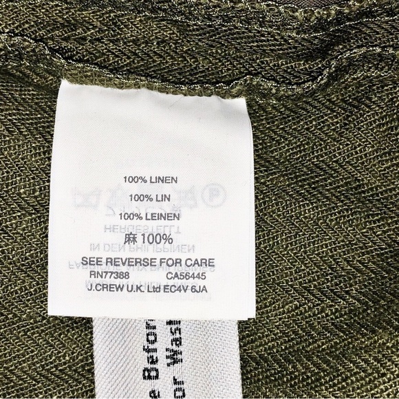J.Crew 100% Linen Olive Green Linen Style Shorts Size 00 - Picture 7 of 9